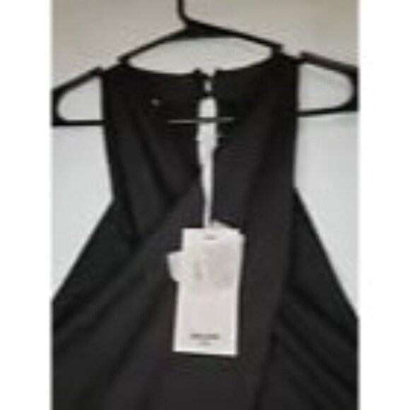 Grace Karin Women 2XL Dress Black Bodycon Ruched Stretchy Criss Cross Halter NWT - Picture 7 of 8